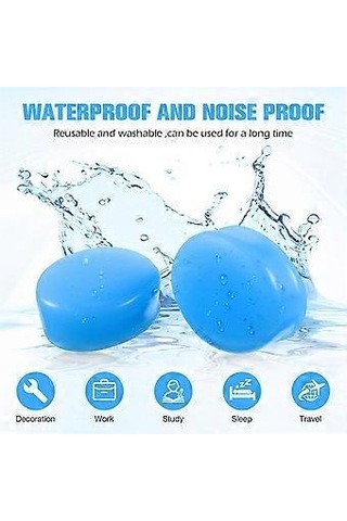 Uyku İçin 21 Çift Kulak Tıkacı Yeniden Kullanılabilir Kalıplanabilir Silikon Kulak Tıkacı Yumuşak Gürültü Azaltıcı Kulak Tıkacı, Mavi + Beyaz + Pembe