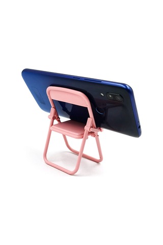 "tüm Cihazlar İçin Katlanabilir Sandalye Tasarımı İle Taşınabilir Şeker Rengi Telefon Standı" Pink