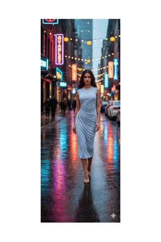 Zdnjeans Kadınlar İçin Turkuaz Pileli Uzun Elbise Mavi