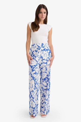 DeFacto Wide Leg Çift Cepli Yüksek Bel Geniş Paça Desenli Vual Palazzo Pantolon F1470AX25SMBE46