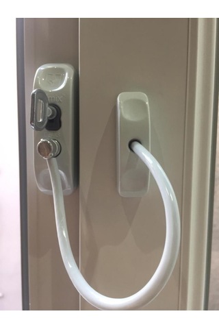 10 Adet Çelik Halatlı Pvc Kapı Pencere Emniyet Kilidi - Pencere Çocuk Emniyet Kilidi - Gri Renk 0.5