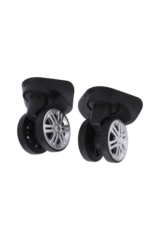 Geeroyoo Sessiz Çift Satırlı Tekerlekler, Valiz Tamiri Aksesuarı, Pp+pet Malzeme, Tekerlek Çapı 6cm, Kolay Kurulum, 2 Adet + 8 Vida