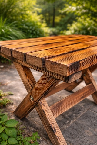 Ceritoğlu Ahşap-%100 Çam-masa Eskitme Model-73,5x66.5x63 Cm Açık Ceviz