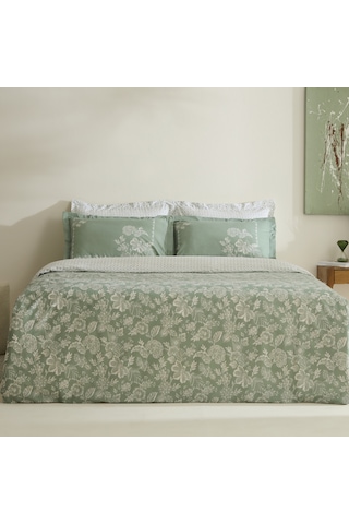 Karaca Home Haven %100 Pamuk Çift Kişilik Nevresim Takımı Koyu Mint Mint