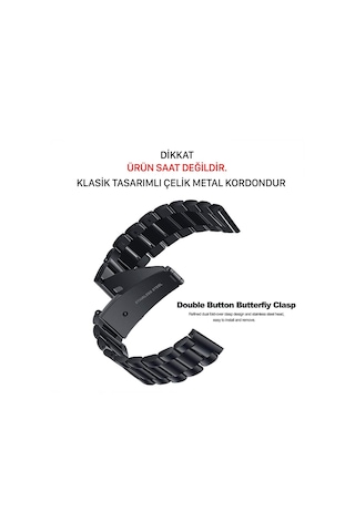 Samsung Uyumlu Gear S3 Frontier-Classic Kordon 22 Mm Metal Çelik K4-22
