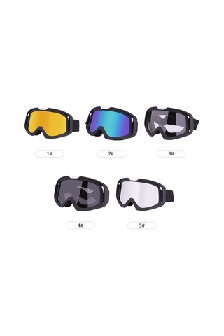 Jeehugo Kask Uyumlu Atv Offroad Gözlükleri - 370 Model Siyah Çerçeve Gümüş Lens, Uv Filtreli, Toz Ve Rüzgar Koruyucu, 5 Renk Seçeneği