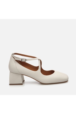 Hotiç Hakiki Deri Kemik Kadın Kalın Topuk 01ayh285100a400 Kemik