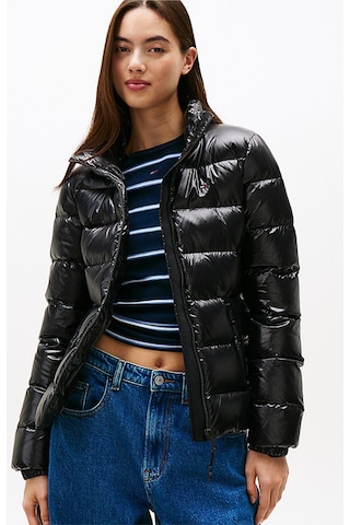 Tjw Slim Zip Print Kadın Siyah Şişme Ceket-11276 Siyah