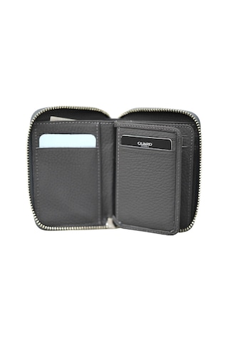 Guard Leather Guard Fermuarlı Antrasit Guti Mat Deri Mini Cüzdan Çok Renkli