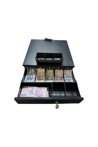 Netum Para Çekmecesi Büyük Boy Elektronik Sistem 5 Adet Banknot 5 Adet Madeni Para Gözlü Pls Sürgü 41 X 41 Ecd