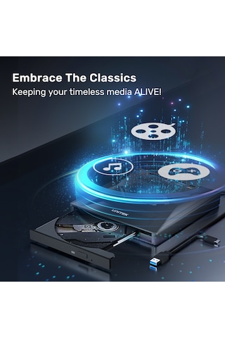 Unıtek Harici Dvd-rw Usb Type-c/a 5in1 Dock T1037a