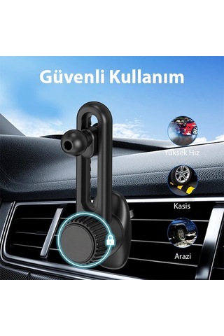 Ally B099 Ayarlanabilen Araç Içi Havalandirma Telefon Tutucu- 5775 Siyah