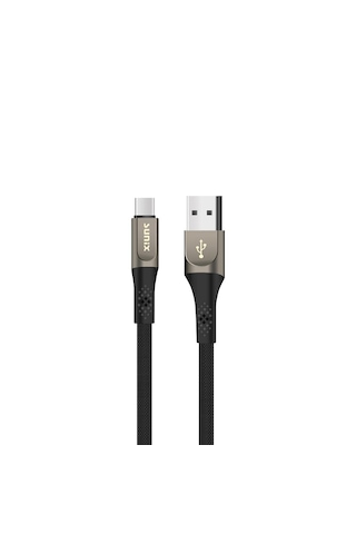 Sunix SC-122 3.0 A USB-A Type-C Örgülü Data Ve Şarj Kablosu Siyah 1 M
