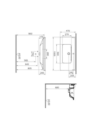 Vitra Integra Classic Etajerli Lavabo 100 CM 7002B003-0001