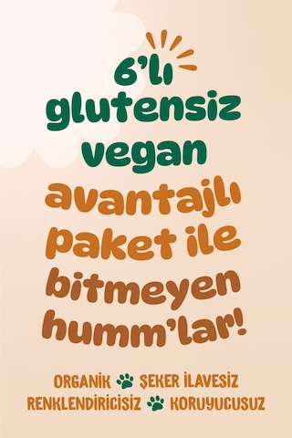 Hummorganic Organik Glutensiz Vegan Mini Küpler Atıştırmalık Paketi - 6 adet (2 çeşit)