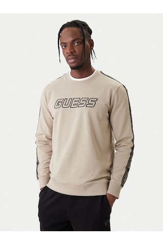 Guess Z4gq24k6zs1 Arlo Erkek Sweatshirt Bej