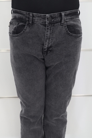 Hacker Denim Hacker Dmctekstil Erkek Füme Yüksek Bel Rahat Kesim Boru Paça Büyük Beden Jean Pantolon Füme