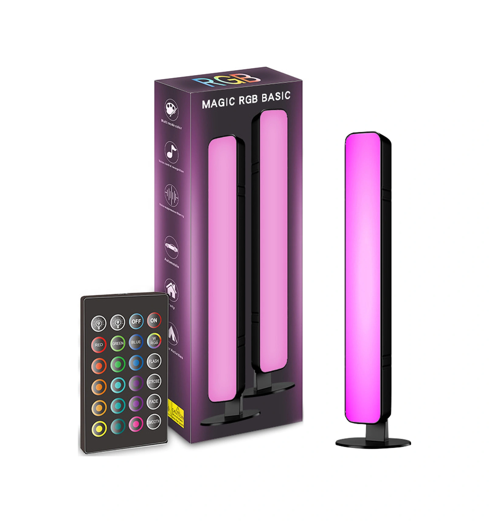 Konesam Rgb Renkli Müzik Senkronize Atmosfer Lambası - 24 Tuşlu Uzaktan Kumanda, 16 Renk Ve Çoklu Mod, Taşınabilir Bilgisayar Masaüstü Aydınlatması