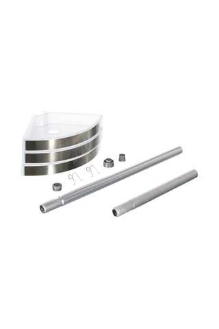 Primanova Aynalı Köşe Seti Alu. Şeffaf Naturel M-n06-16 Sku: Smg8690010231376 Açık Gri