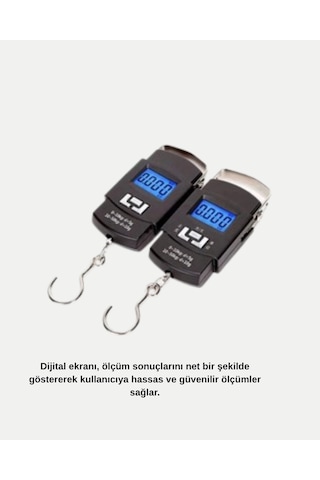 Portatif Dijital El Kantarı Bavul, Kargo Ve Paket Tartı Cihazı 50 Kg Çok Renkli