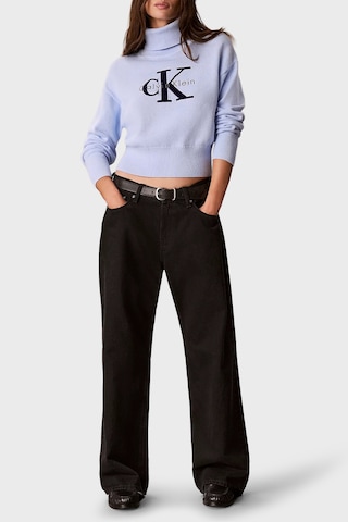 Calvin Klein Logolu % 100 Pamuk Balıkçı Yaka Kazak Lv047h329gc3q Kadın Kazak Lv047h329g C3q Lila