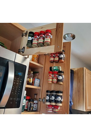 Qingmipy 8'li Yapışkan Baharat Askısı - 20 Kavanoz Kapasiteli Güçlü Tutucu, Mutfak Düzenleyici Beyaz