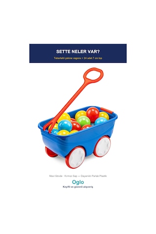 Gezgin Vagon Oyun Seti 24 Adet 7 Cm Renkli Top Mavi