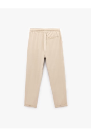 Koton Viskon Cep Detaylı Rayon Tapered Beli Bağcıklı Eşofman Pantolon Bej 5sam40010hw Ekru
