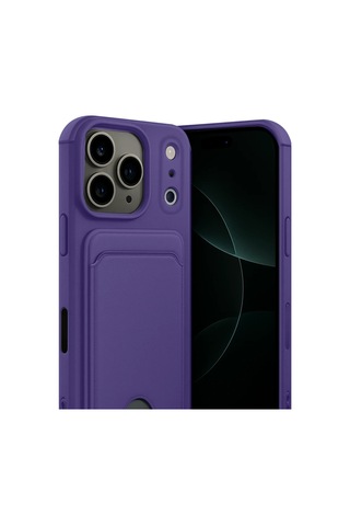 Apple Uyumlu iPhone 17 Pro Kelvin Kartvizitli Silikon - Derin Mor