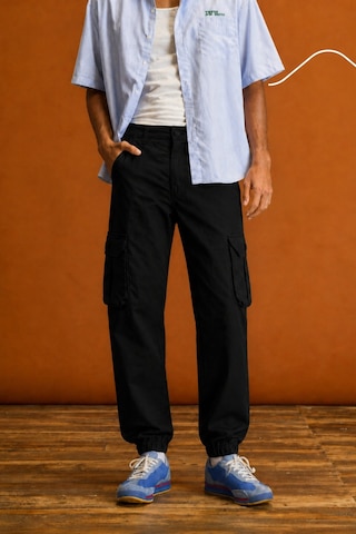 Tarz Cool Erkek Slim Fit Körüklü Jogger Paçası Lastikli Pantolon Siyah