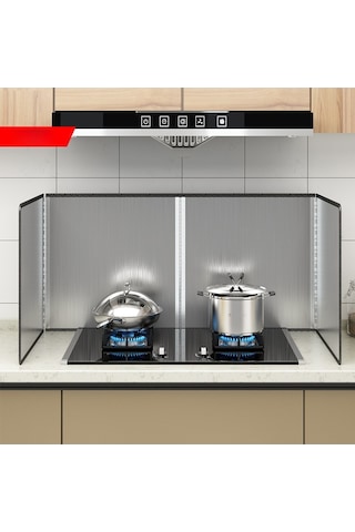 Snapbuy Paslanmaz Çelik Yağ Sıçratmaz, Ocak Koruyucu, Mutfak İçin Isı Ve Yağ Engelleyici 80x40x40cm