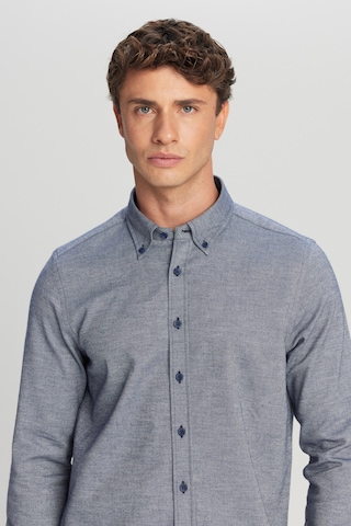 Premıum Altınyıldız Erkek Lacı %100 Pamuk Slim Fit Dar Kesim Düğmeli Yaka Diagonal Desenli Flanel Gömlek