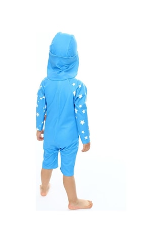 My Kids Wear Şapkalı Fermuarlı Uzun Kollu Mayo Kiremit