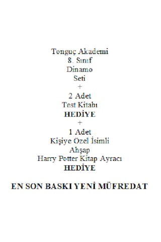 Tonguç Akademi 8. Sınıf Dinamo Seti En Son Baskı Yeni + 2 Adet Test Kitabı Hediye + Kişiye Özel Ahşap Harry Potter Kitap Ayracı Hediye
