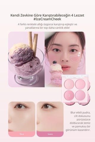 Dasique Karıştırılabilir Renk Tonlarına Sahip 4lü Allık Blending Mood Cheek 08 Blueberry Sorbet 08 Blueberry Sorbet