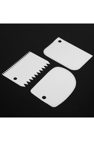 Yaleker 3'lü Pasta Krem Kalıp Seti - Yiyecek Grubu Pp Malzeme, Düz Ve Dişli Tasarım, Kolay Temizleme Ve Saklama Diğer