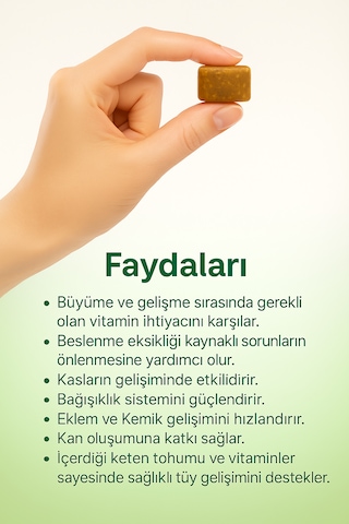 Vetiora Yavru Köpeklere Özel Multivitamin Güçlü Bağışıklık Ve Sağlıklı Tüyler. Çiğnenebilir Tablet, 150 Gr