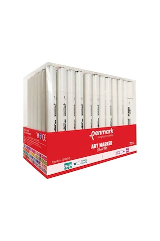 Penmark Art Marker Dual Nib Fırça Uç + Kesik Uç 72 Renk Set Yerl