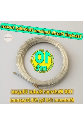 10 Metre Uzunluğunda Plastik Kaplamalı Kablo Çekme Teli