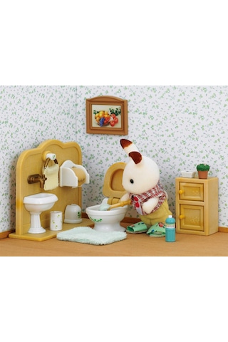 Sylvanian Families Çikolata Kulaklı Tavşan Erkek Kardeş ve Tuvale
