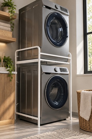 Sulorahome Çamaşır Makinesi Üstü Metal Raf Ünitesi - Beyaz 66 Cm