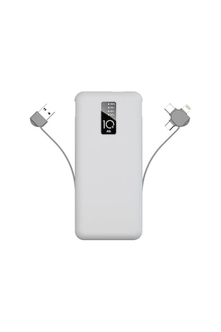 Talazan Beyaz Pw-05 Hızlı Led Göstergeli Micro Lightning Type-c Kablolu Taşınabilir Powerbank 10 BEYAZ