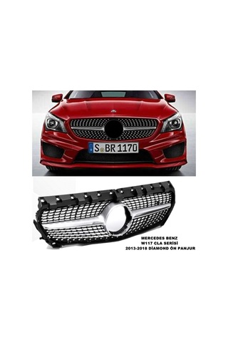W117 CLA Serisi Diamond Ön Panjur Piano Black & Krom 2013-2018