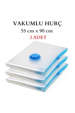 Vakumlu Hurç - 3 Adet - 55 Cm X 90 Cm Şeffaf