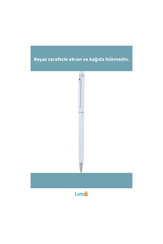 Beyaz Renk Ergonomik Tükenmez Metal Kalem 14 Cm Çok Renkli