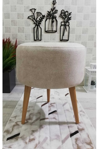 Yüksek Ayaklı Dekoratif Puf Kahve
