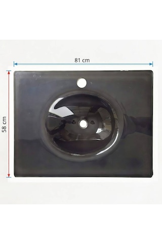 Brezza - Antrasit 58 81 Cam Lavabo - 55011297- Antrasit