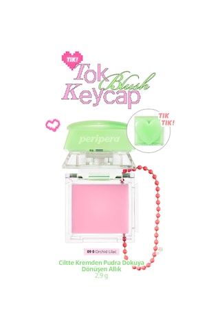 Ciltte Kremden Pudra Dokuya Dönüşen Allık Perıpera Tok Blush Keycap 09 Orchid Lilac