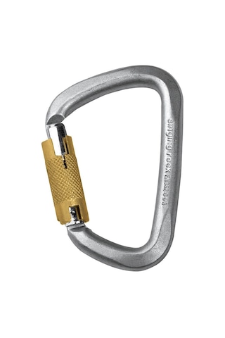 D Steel Connector Trıple Lock Otomatik Kilitli Çelik Karabina Zinc-plated Zinc-plated metal