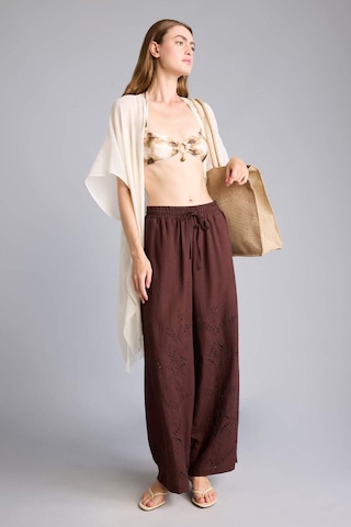 Defacto Regular Fıt Pamuklu Wide Leg Plaj Pantolonu H0878ax26smbn341 Kahve-bn341